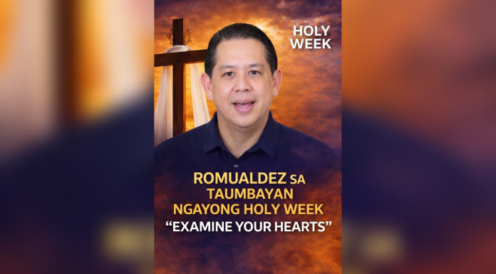 Romualdez Calls for Prayer and Unity in Holy Week Message